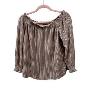 Banana Republic Blush Pink Pleated Off the Shoulder Blouse